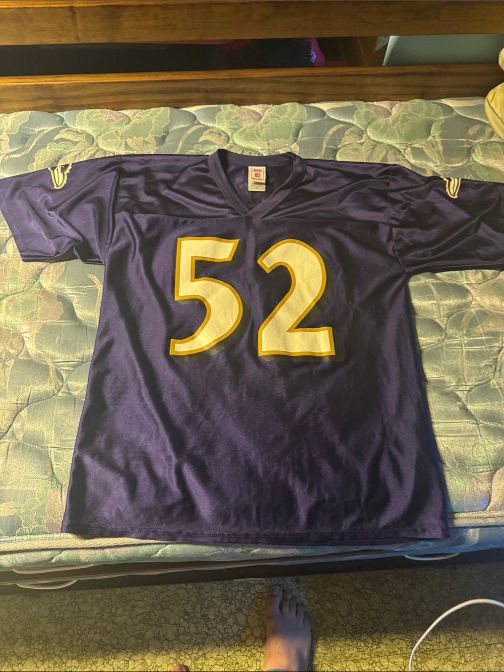 NFL Purple and Gold #52 Men's Football Jersey